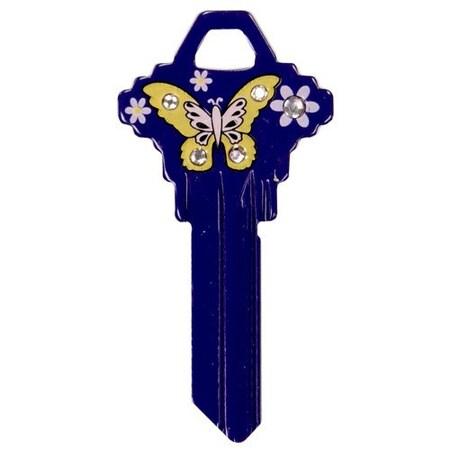 Hillman HILLMAN DIVA Butterfly & Flowers House/Office Universal Key Blank SC1 Single 87051